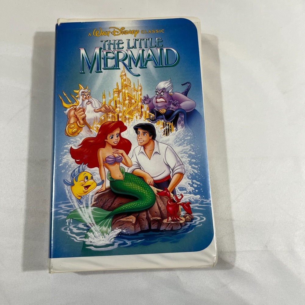 The Little Mermaid VHS Walt Disney Black Diamond Classic Banned Cover Art Vtg